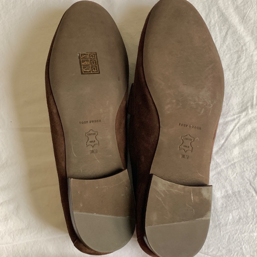 Tory Burch Eleanor Suede Loafers Dark Cocoa 9.5 - Picture 8 of 10
